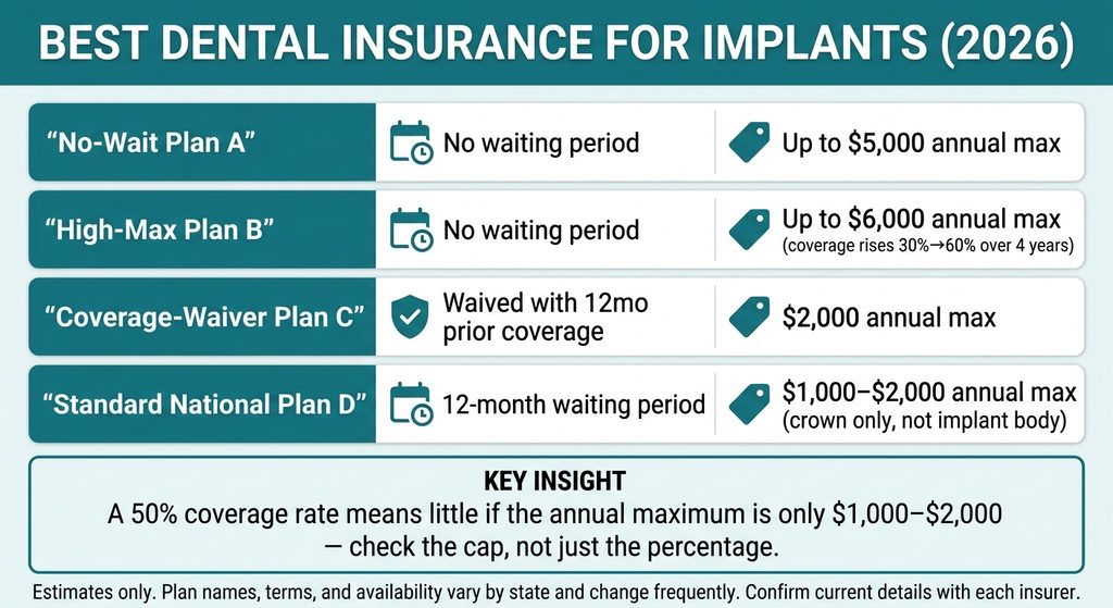 Best Dental Insurance for Implants in 2026: Plans Compared