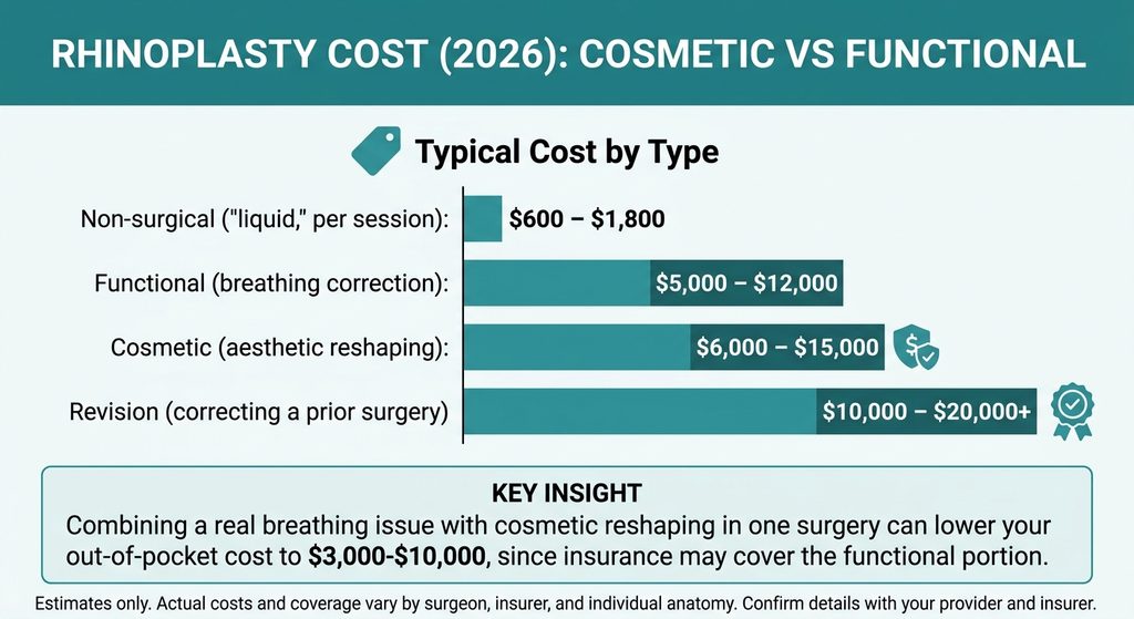 Rhinoplasty Cost in 2026: Cosmetic vs Functional Compared