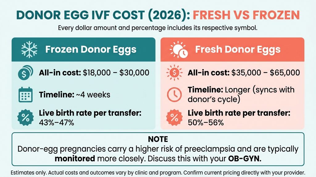 Donor Egg IVF Cost in 2026: Fresh vs Frozen Compared